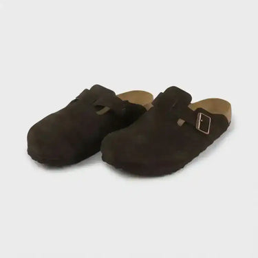 BIRKENSTOCK BOSTON SUEDE SOFT FOOTBED CLOG - TAUPE - women’s fashion sneaker at Kickarena