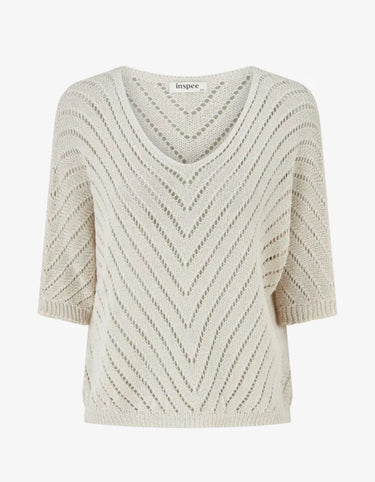 Pull en maille légère à col V - Beige - Premium Everyday Style - product image 1