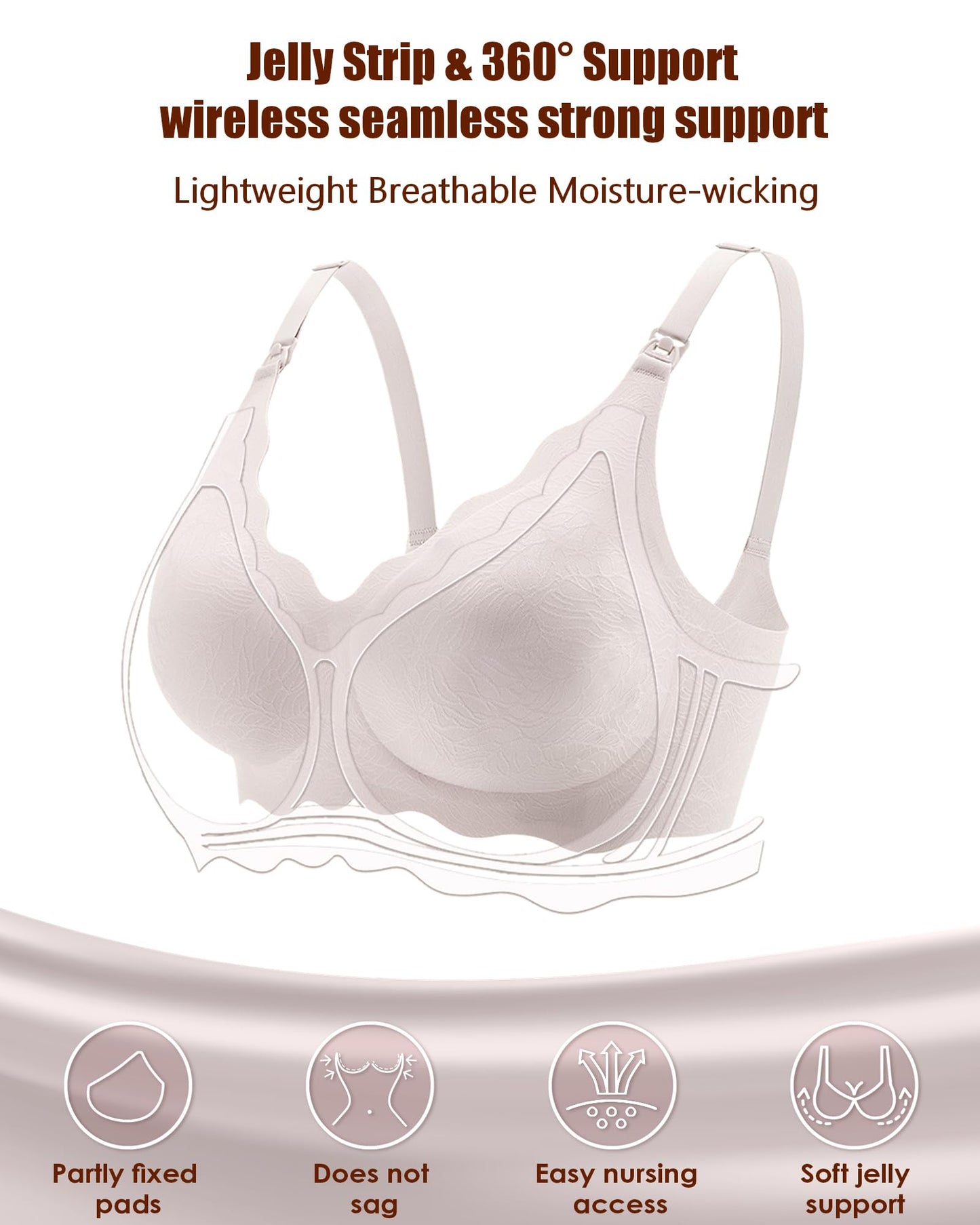 Purple Seamless Wireless Maternity Bras