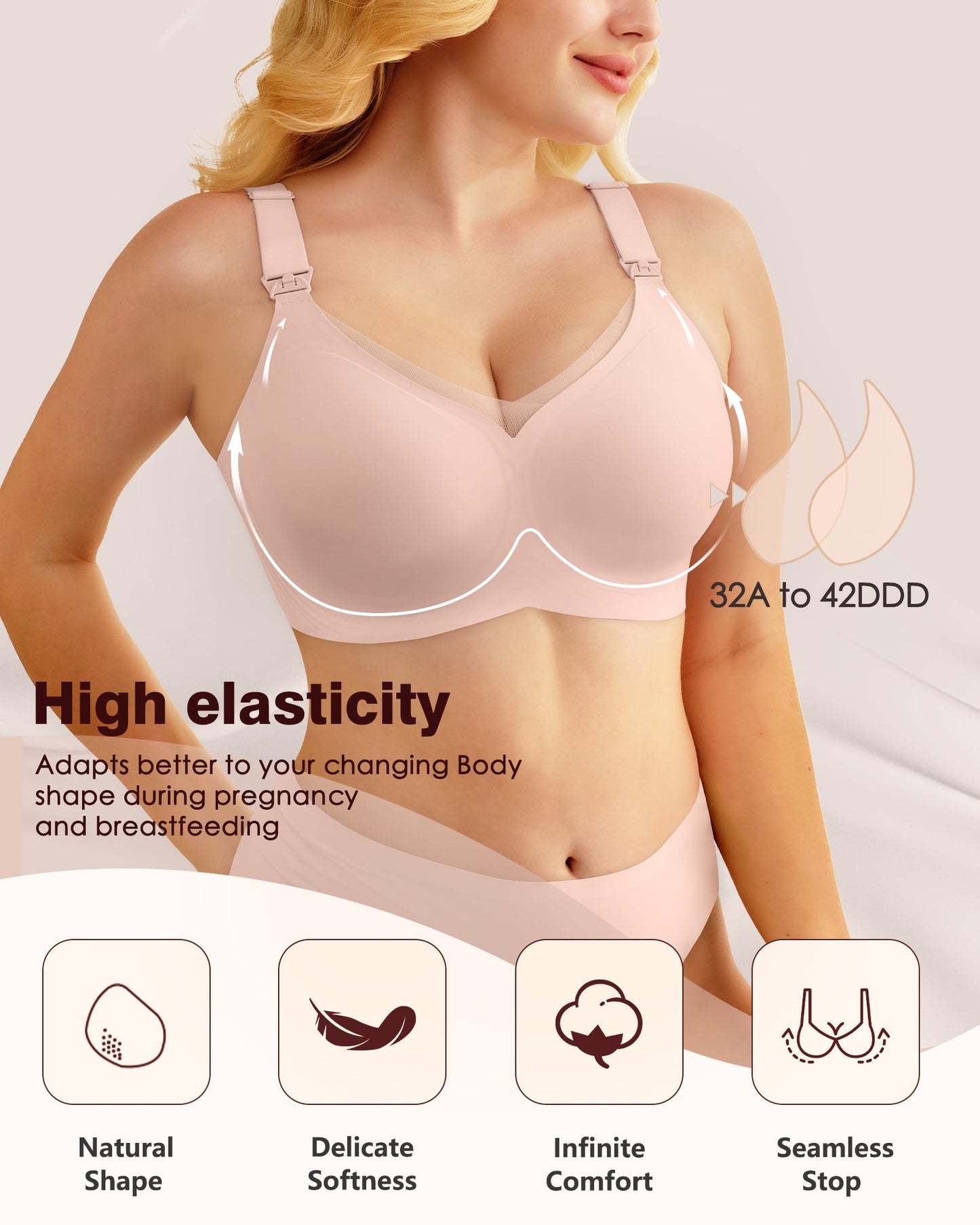 Nursing Bras for Breastfeeding Mesh Lace Seamless Maternity Bra Pregnancy Sleep Wireless Pumping Bralette