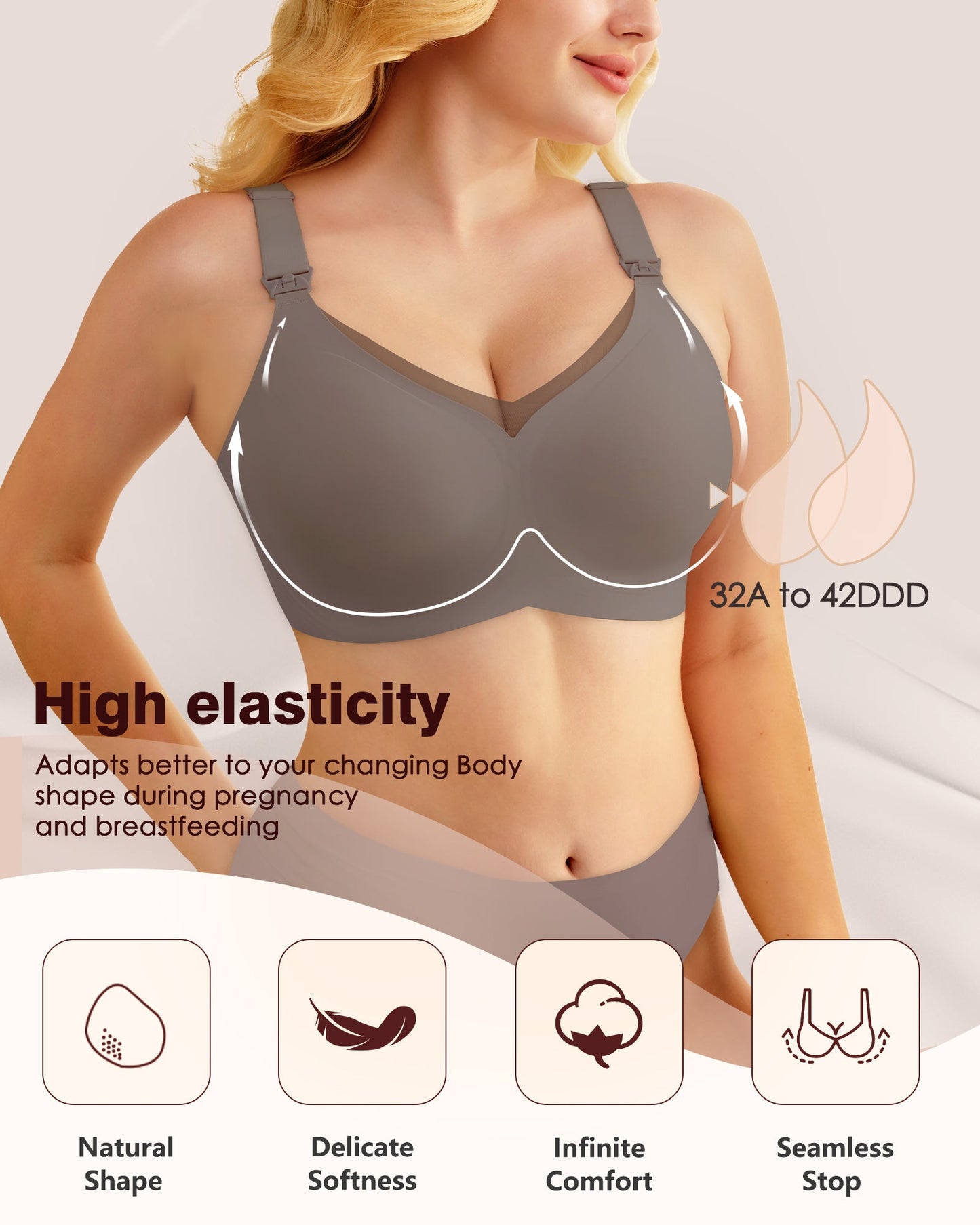 Nursing Bras for Breastfeeding Mesh Lace Seamless Maternity Bra Pregnancy Sleep Wireless Pumping Bralette