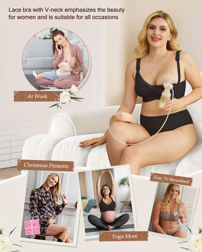 Nursing Bras for Breastfeeding Mesh Lace Seamless Maternity Bra Pregnancy Sleep Wireless Pumping Bralette