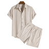 Short-Sleeved Corduroy Button Up Shirt & Shorts - Streetwear Shirts - product image 1