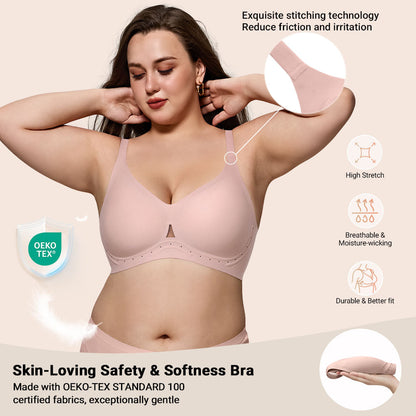 Womens Wire-Free Full Coverage Bra Seamless Breathable Comfort Bralettes
