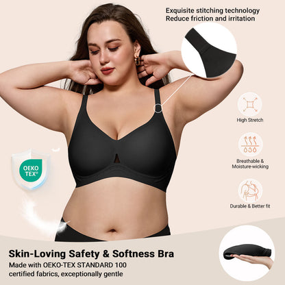Womens Wire-Free Full Coverage Bra Seamless Breathable Comfort Bralettes
