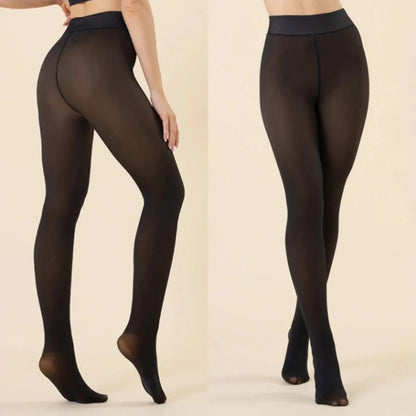 Sheer-Look Fleece Tights