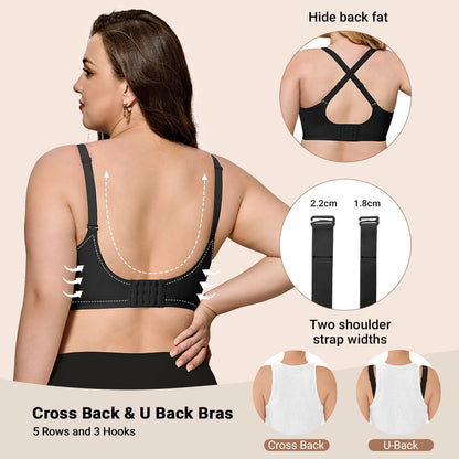 Womens Wire-Free Full Coverage Bra Seamless Breathable Comfort Bralettes