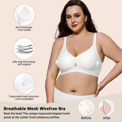 Womens Wire-Free Full Coverage Bra Seamless Breathable Comfort Bralettes