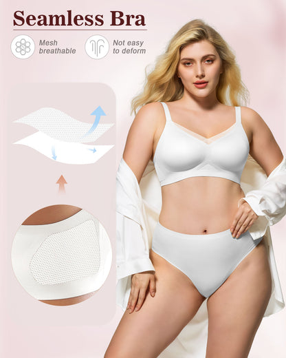 Mesh V Neck Soft Seamless Bras