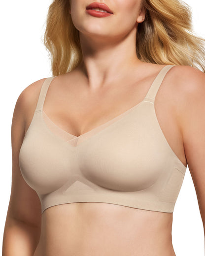 Mesh V Neck Soft Seamless Bras