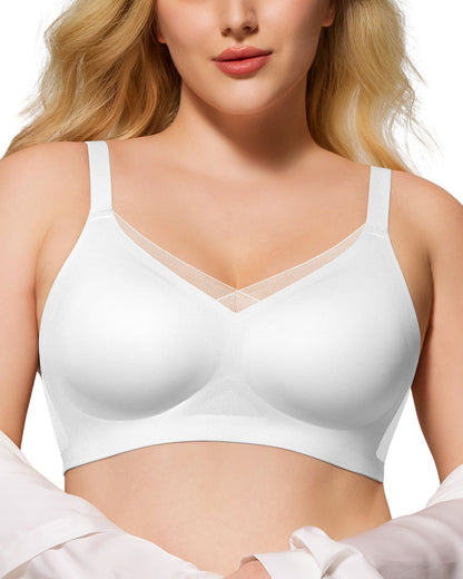 Mesh V Neck Soft Seamless Bras