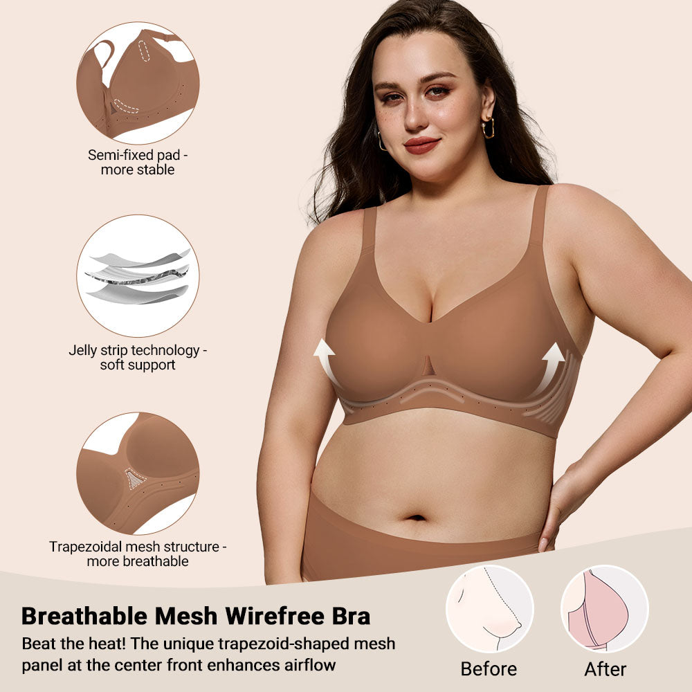 Wirefree Full Coverage Bra - Seamless Breathable Bralette for All-Day Comfort