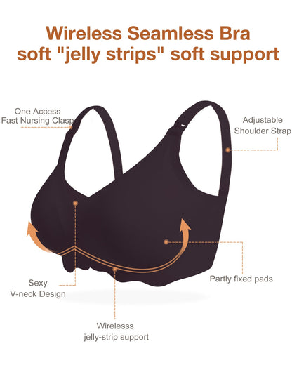 Blue Nursing Bra Wireless Seamless Ultra Comfortable Pregnancy Sleep Bra