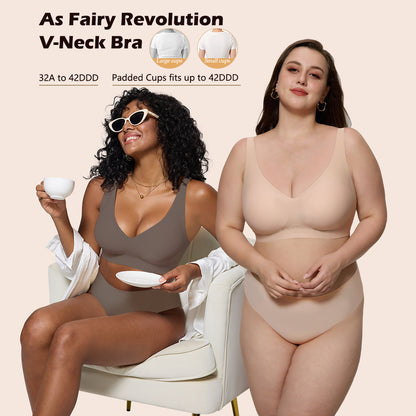 Bras for Women Deep V Seamless Wireless Support Lift No Underwire Plunge Bralettes Full Coverage Push Up Bra