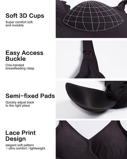 Blue Nursing Bra Wireless Seamless Ultra Comfortable Pregnancy Sleep Bra