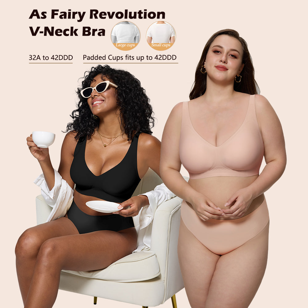 Bras for Women Deep V Seamless Wireless Support Lift No Underwire Plunge Bralettes Full Coverage Push Up Bra