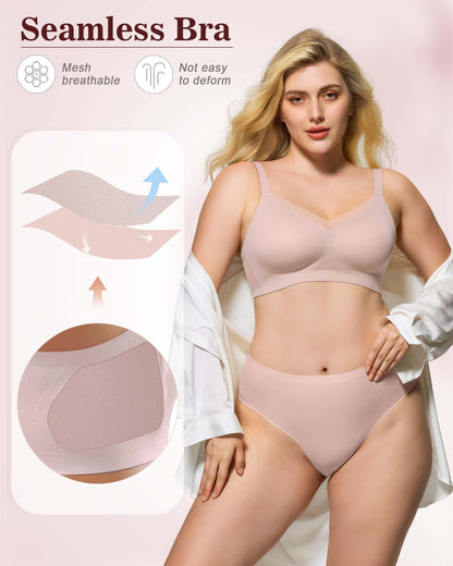 Mesh V Neck Soft Seamless Bras