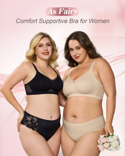 Mesh V Neck Soft Seamless Bras