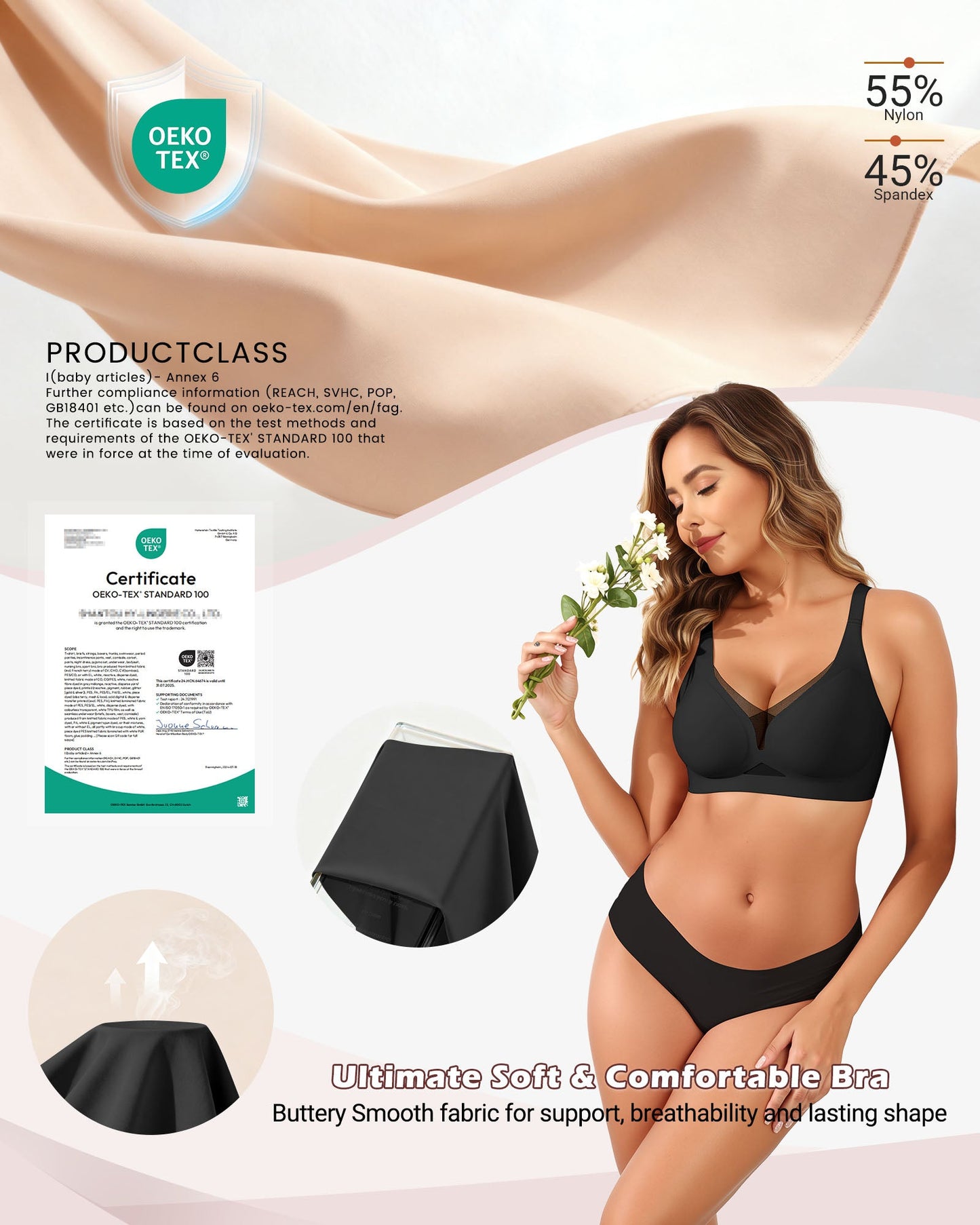 As Fairy Wireless Push Up Bra for Women - Seamless Deep V Mesh Bralettes, Soft Support Comfort Daily Wear Brassiere