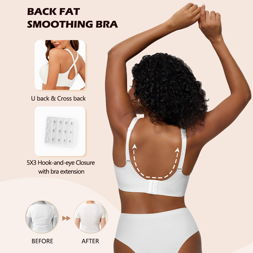 Deep V Plunge Bra - Seamless Wireless Bralette with Lift & Full Coverage (No Underwire) | Supportive Push Up Bra for Women