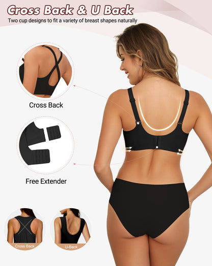 As Fairy Wireless Push Up Bra for Women - Seamless Deep V Mesh Bralettes, Soft Support Comfort Daily Wear Brassiere