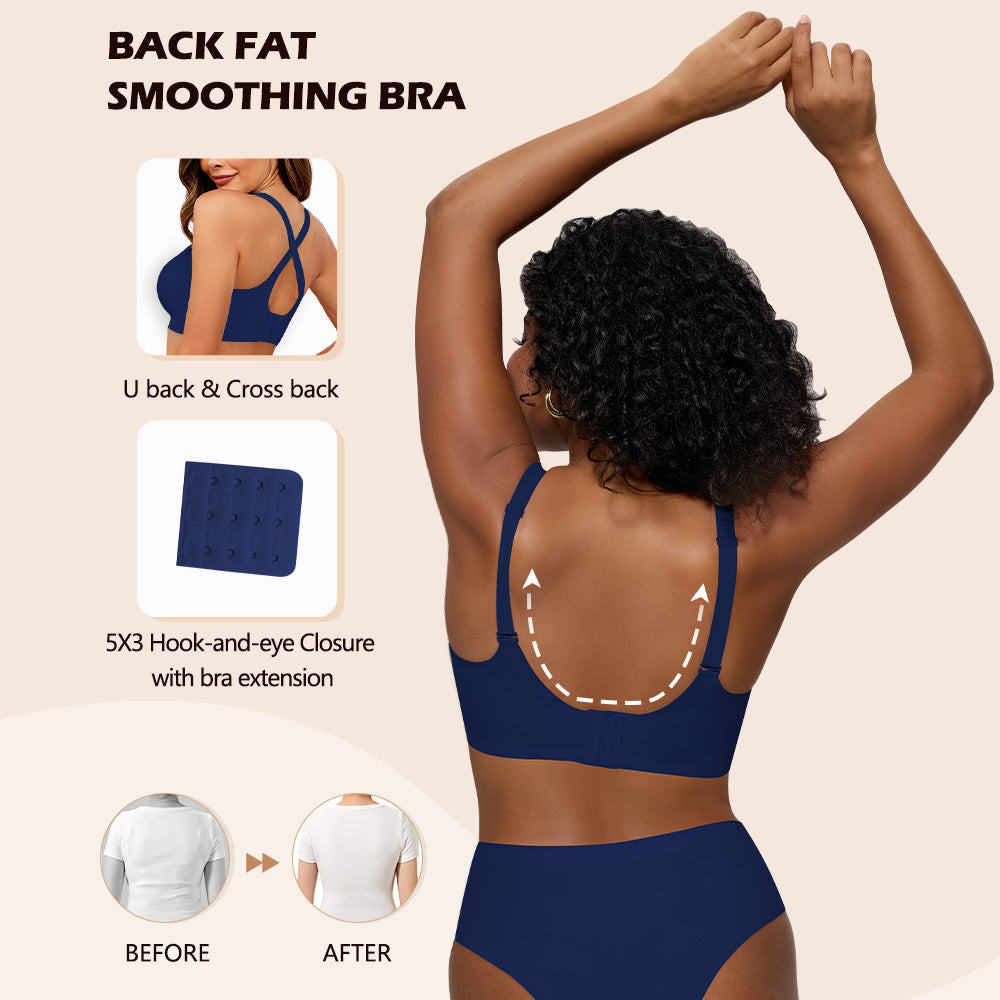 Deep V Plunge Bra - Seamless Wireless Bralette with Lift & Full Coverage (No Underwire) | Supportive Push Up Bra for Women