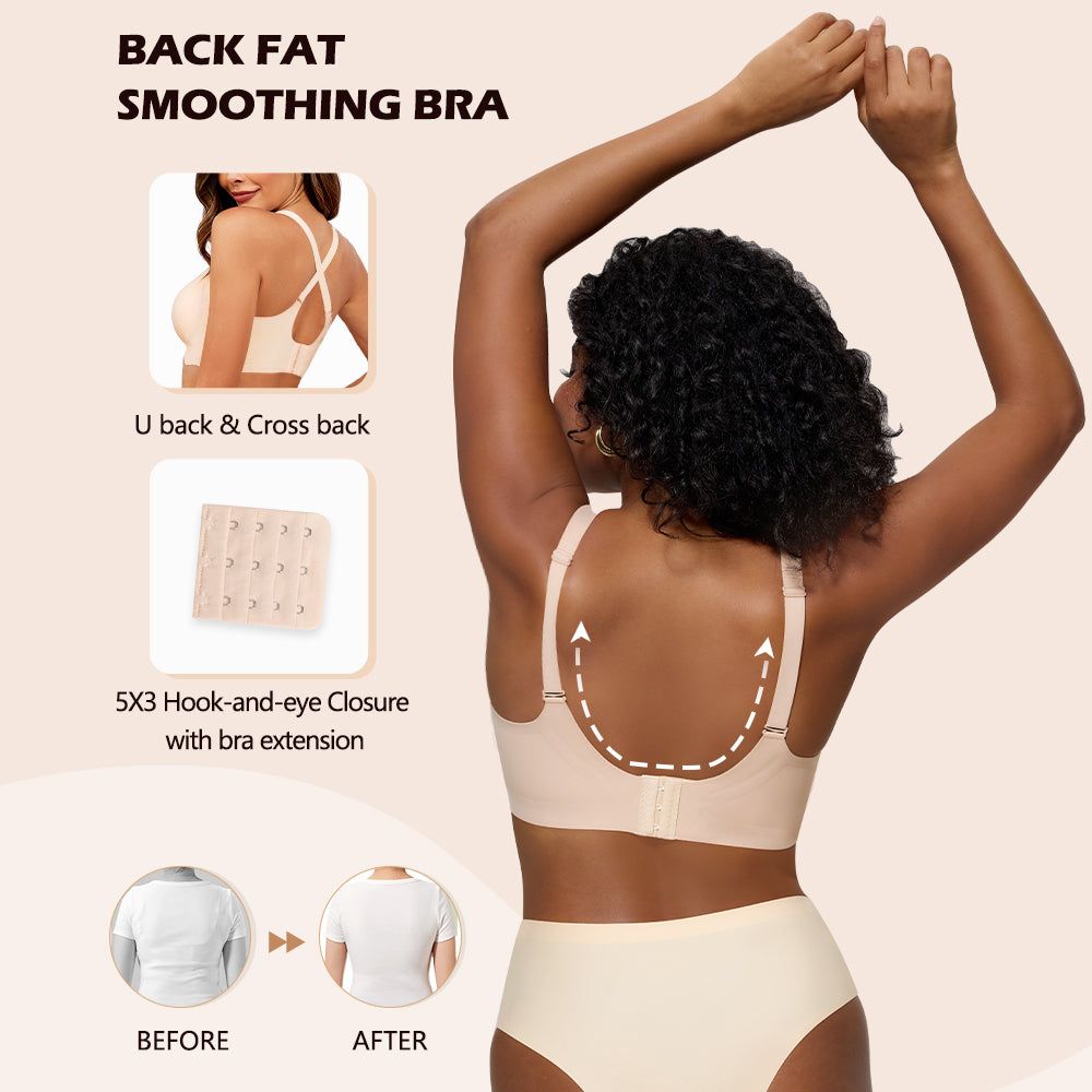 Bras for Women Deep V Seamless Wireless Support Lift No Underwire Plunge Bralettes Full Coverage Push Up Bra