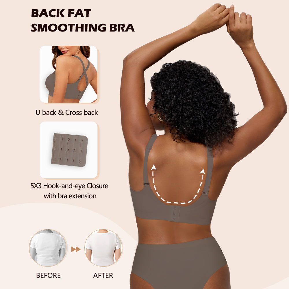 Bras for Women Deep V Seamless Wireless Support Lift No Underwire Plunge Bralettes Full Coverage Push Up Bra