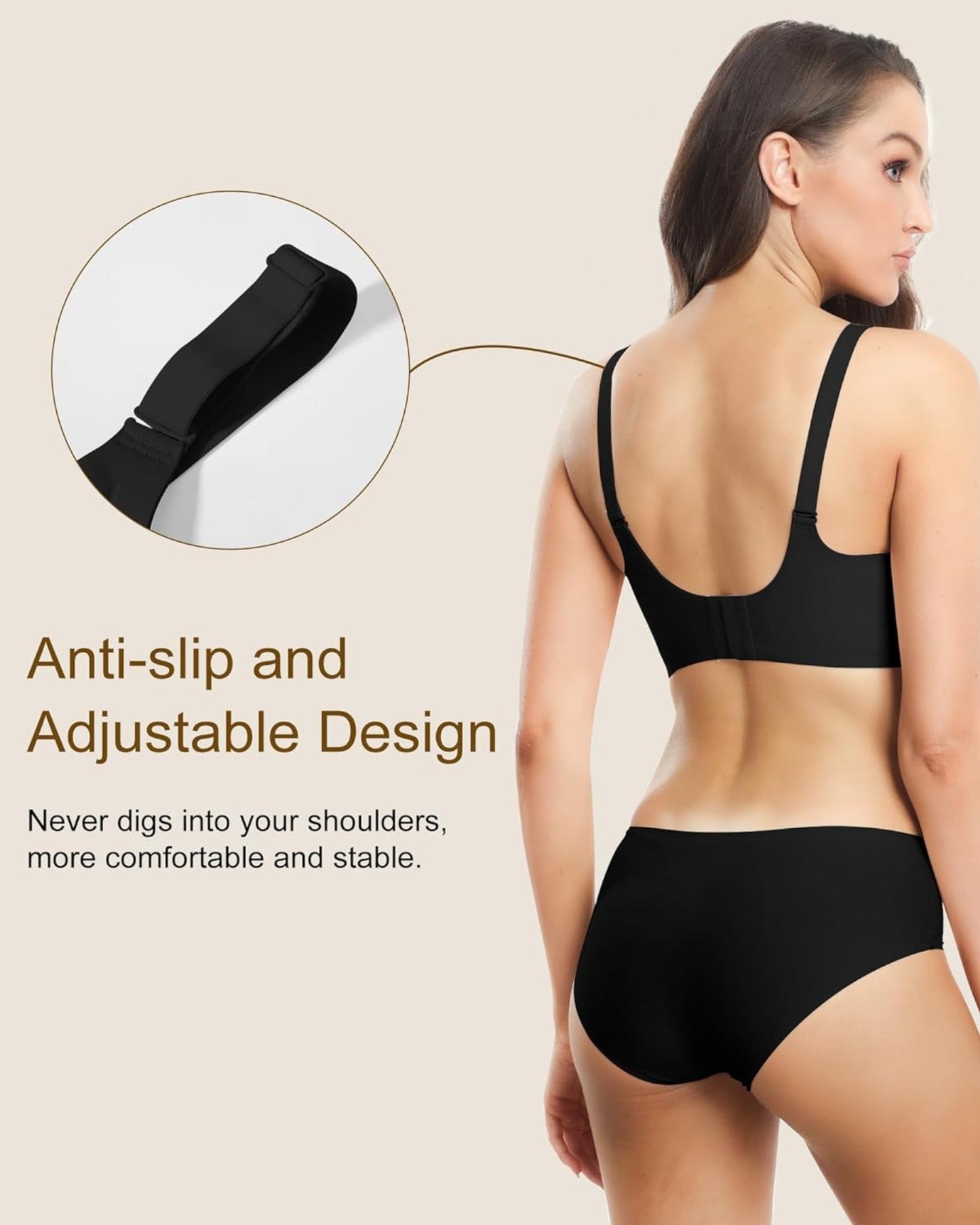 Wavy Seamless V Neck Lace Floral Bra