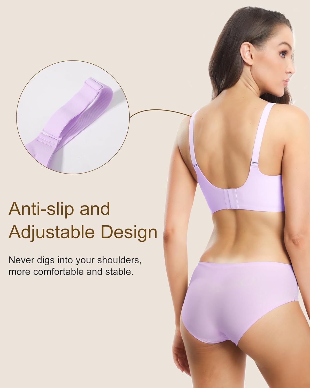 Wavy Seamless V Neck Lace Floral Bra