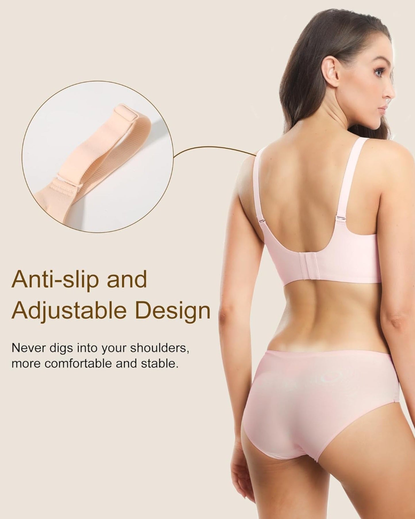 Wavy Seamless V Neck Lace Floral Bra