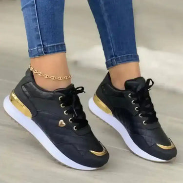 Discreet Shoes Women’s Fashion Sneakers – Gold & White 2026 - women’s fashion sneaker at Kickarena