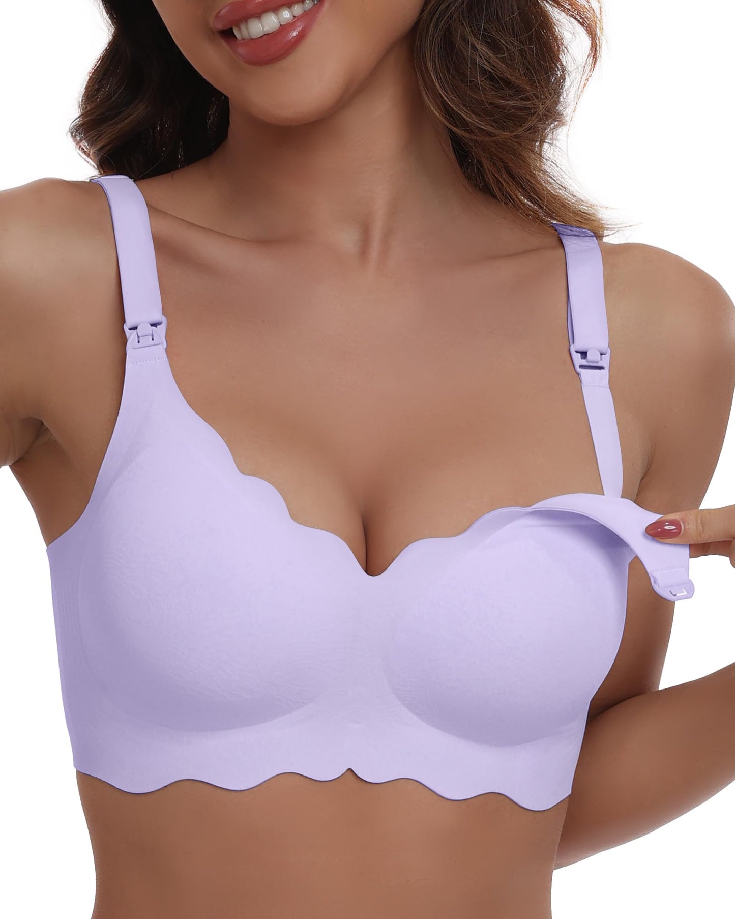 Purple Seamless Wireless Maternity Bras