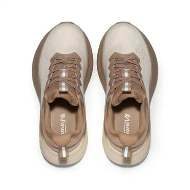 Beige/Khaki Mesh Running Sneakers – Lightweight Platform - women’s fashion sneaker at Kickarena